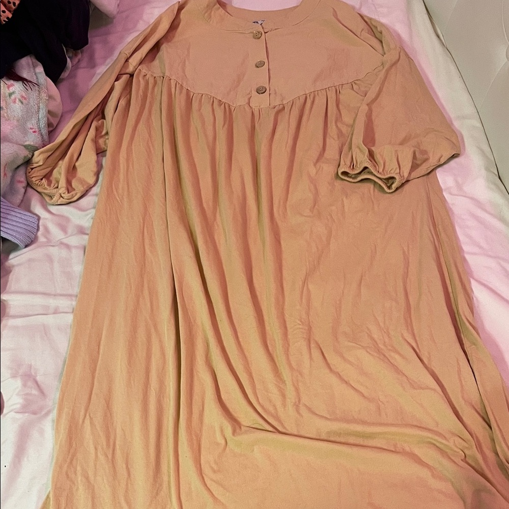 Elegant Tan Midi Dress